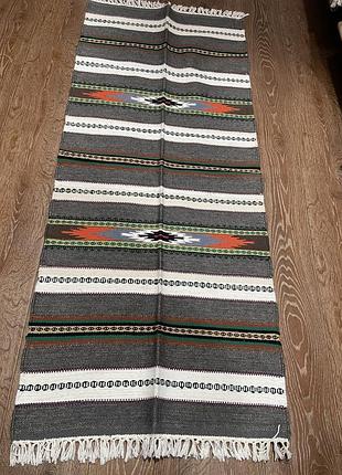 Стильний гуцульський килим ручної роботи розміром 150*70см. d-0075