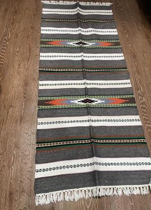 Стильний гуцульський килим ручної роботи розміром 150*70см. d-0075