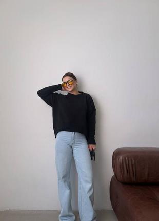 Женский свитер оверсайз из французской пряжи, базовый, кофта свободного кроя, без...