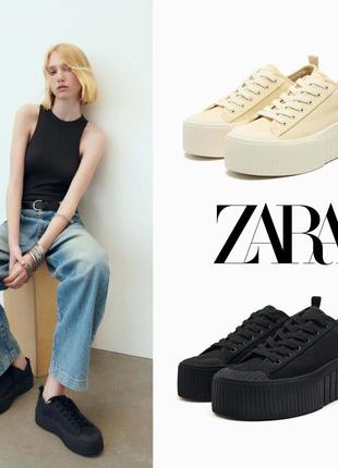 Текстильні кросівки  з прогумованим носком zara