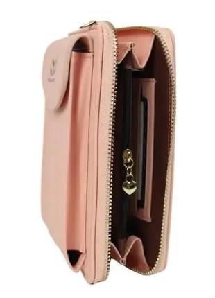 Женский кошелек-сумка wallerry zl8591 розовый2 фото