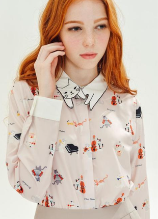 Оригінальна  сорочка жіноча блузка котики