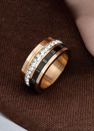 Шикарное трендовое кольцо на палец сталь