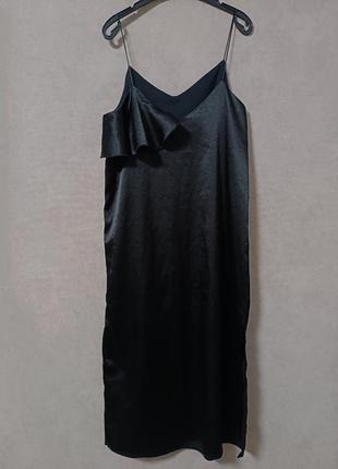 Чёрное сатиновое платье комбинация nasty gal5 фото