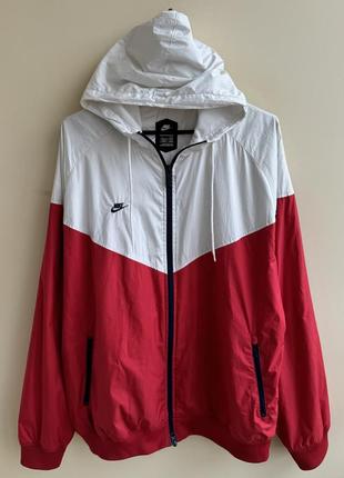 nike City вітровка легка куртка біла червона чоловіча l xl