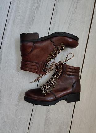 Женские коричневые теплые ботинки сапоги на стопу 22.5 см 35,5