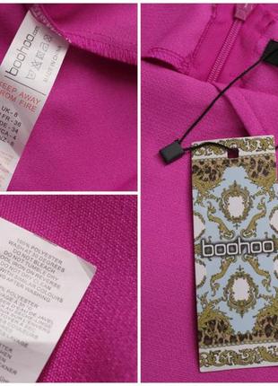 Новая брендовая юбка мини с разрезом "boohoo" фуксия. размер uk 8/eur 36, s.5 фото