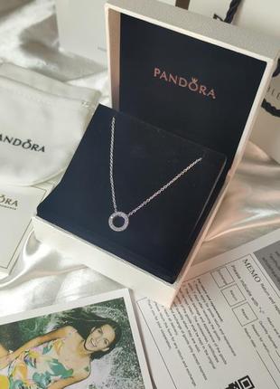 Срібне намисто пандора з паве