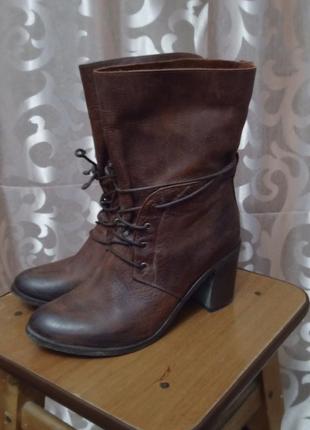 Кожаные ботильоны