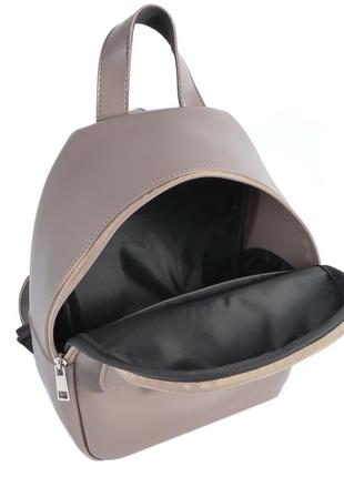 Димчатий (темний беж) — якісний фабричний рюкзак із металевою фурнітурою, з кишенею спереду (луцк, 779)10 фото
