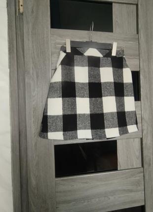 Юбка с кармашками в квадратик