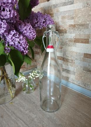 Бутылка с плотной бугельной пробкой крышкой замком корком 0,75л стиль bormioli rocco korken