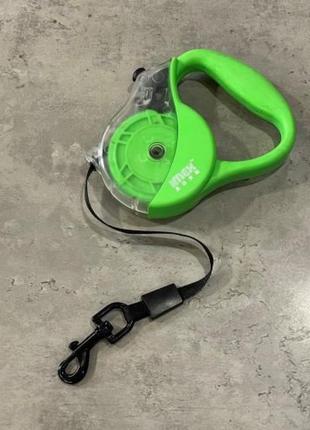 Рулетка для собак зі стрічковим повідцем зеленого кольору 3 м/25 кг