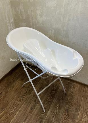 Комплект ванночка велика 102 см, гірка для купання, підставка під ванну "модерн" білий