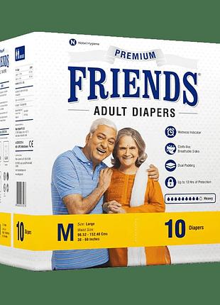 Подгузники для взрослых friends premium, дневные, размер m, 10 шт
