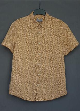 M&s collection - m - желтая рубашка короткий рукав мужская