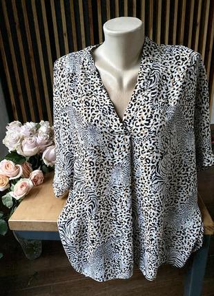 Леопардова блузка шифонова подовжена ззаду primark