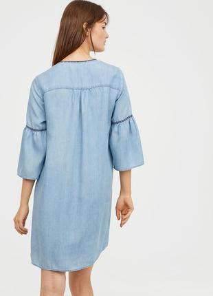 Джинсовое платье вышиванка туника с вышивкой в этно-бохо стиле из лиоцелла h & m4 фото