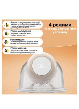 Електричний молоковідсмоктувач wearable breast pump4 фото