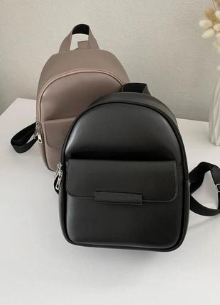 Черный — качественный заокругленный фабричный рюкзак с металлической фурнитурой, с карманом спереди(луцк, 779)8 фото
