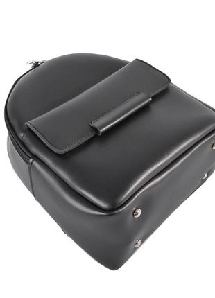 Черный — качественный заокругленный фабричный рюкзак с металлической фурнитурой, с карманом спереди(луцк, 779)7 фото