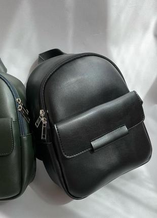 Черный — качественный заокругленный фабричный рюкзак с металлической фурнитурой, с карманом спереди(луцк, 779)10 фото