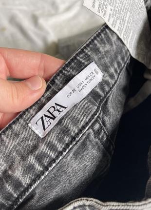 Джинсы с разрезом серые zara турция джинсы с разрезом высокая посадка серые3 фото