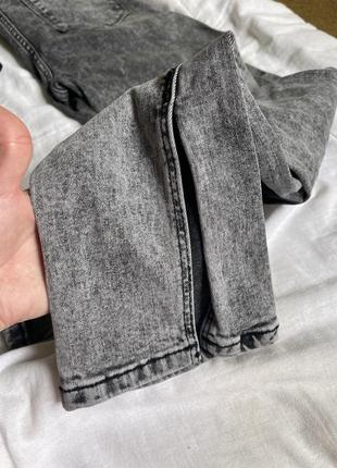 Джинсы с разрезом серые zara турция джинсы с разрезом высокая посадка серые4 фото