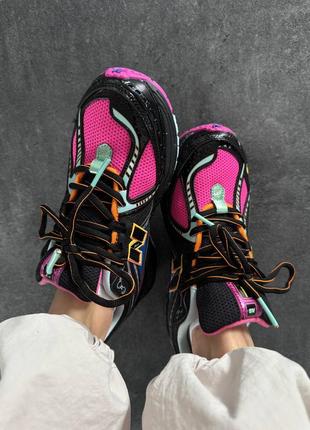 Кроссовки New Balance classic suede trainers black / multicolor premium2 фото
