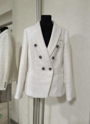 Madeleine двубортний піджак жакет блейзер білий2 фото