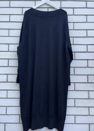 Трикотажное вязаное черное платье платье платье туника большого размера батал вискоза adia4 фото