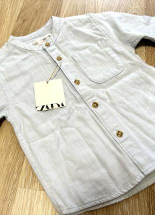 Гарна льняна сорочка теніска для хлопчика зара 9 12 місяців 74 80 86