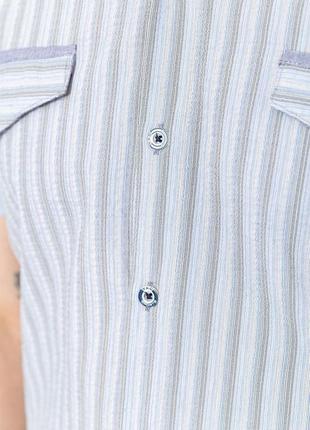 Рубашка мужская в полоску, цвет серо-голубой, 186r06185 фото