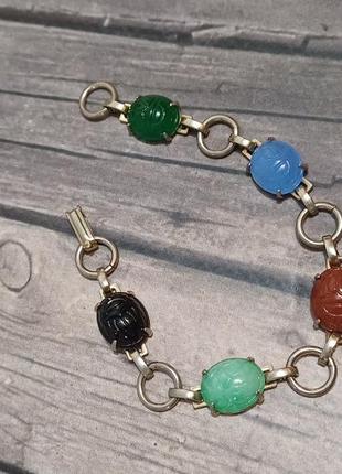 Браслет скарабеї сплав камінь