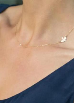 Цепочка, колье с птицей