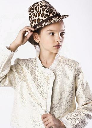 Детский жакет болеро кардиган для девочки золотистый