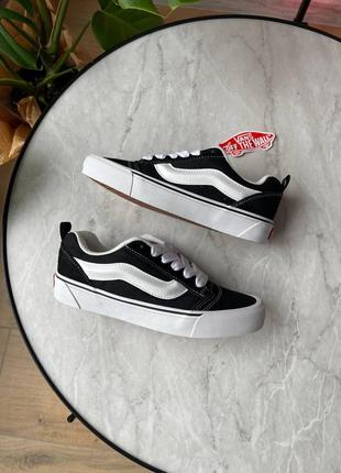 Vans knu skool black white1 фото