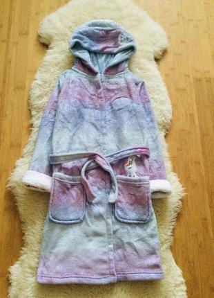 Disney блестящий флисовый халат холодное сердце. эльза и анна. 7-8 лет,122-128 рост, банный, теплый.