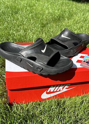 Детские сланцы шлепанцы nike victori one calm benasi черные резиновые