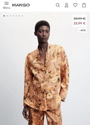 Льняная рубашка mango