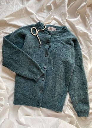 100% шерсть качественный теплый кардиган на пуговицах базовый, однотонный, классический, обмен