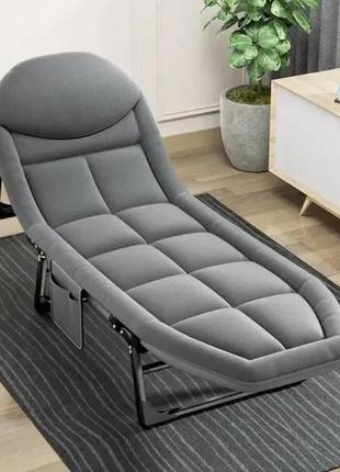 Туристичний розкладний шезлонг із металевим каркасом 180х56х30 см, 4,5 кг · ліжко — розкладачка лежак