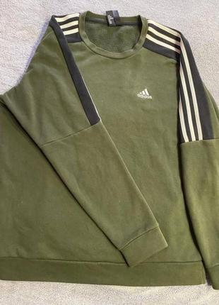 Мужская толстовка adidas, хлопок цвета хаки