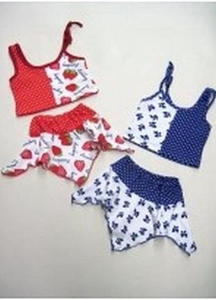 Летний костюм для девочки 2-3 рочков рост 92-98 см размер 28