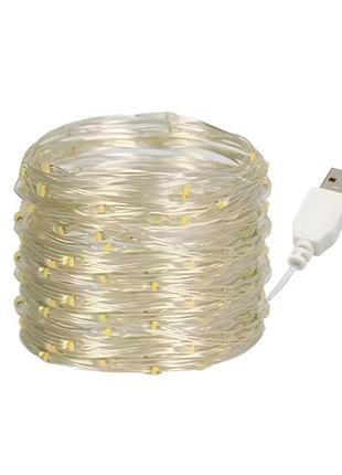 Гірлянда usb світлодіодна warm white 5 метрів