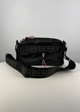Борсетка burberry черная сумка кросс боди женская / мужская5 фото