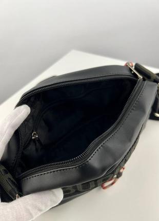 Борсетка burberry черная сумка кросс боди женская / мужская8 фото