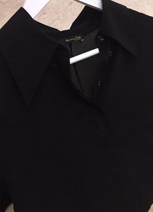 Сорочка під шовк massimo dutti black classy faux silk shirt blouse size s  стан нової ідеальний, без4 фото