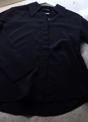 Сорочка під шовк massimo dutti black classy faux silk shirt blouse size s  стан нової ідеальний, без2 фото