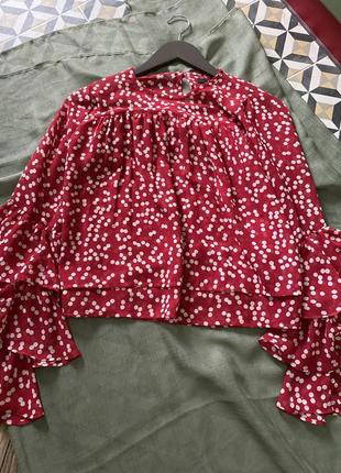 Блуза в горошек с рюшами ❤️5 фото